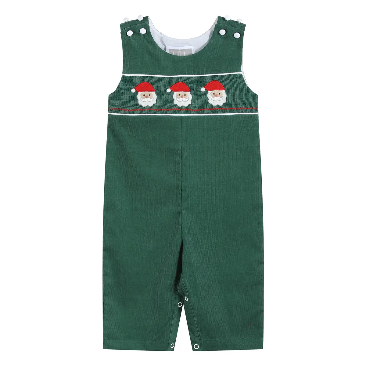 Green Corduroy Santa Smocked Longall