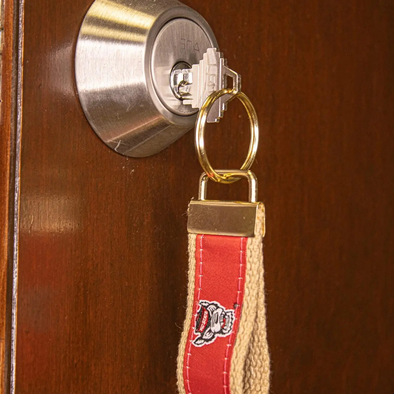Woven Ribbon Keychain | NC State Red