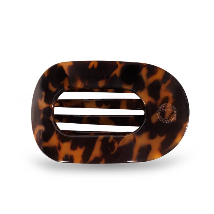 Teleties Flat Round Hair Clip | Tortoise | Assorted Sizes