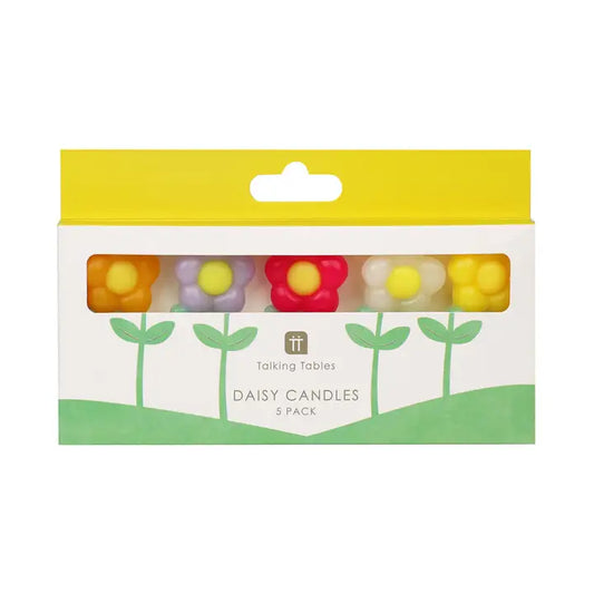 Multi Colored Daisy Birthday Candles | 5 Pack