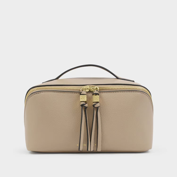 Soho Medium Make Up/Wash Bag | Light Taupe