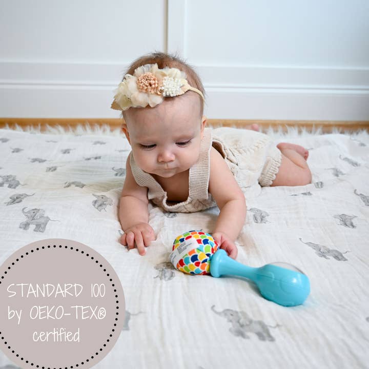 Muslin Swaddle Blanket | Baby Elephant