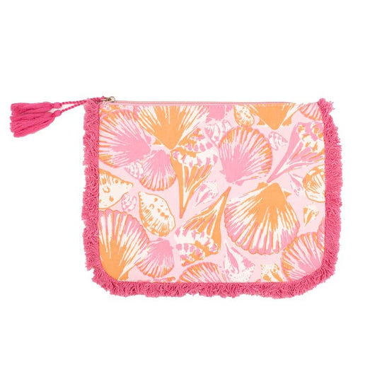 Sanibel Fringe Cosmetic Bag | Pink/Apricot/Blossom