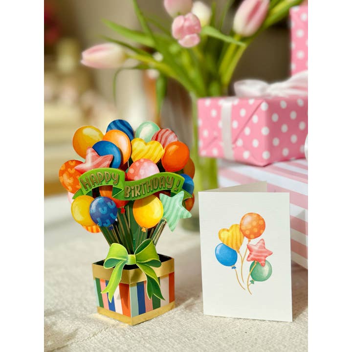 Mini Pop-Up Greeting Cards | Birthday Balloons
