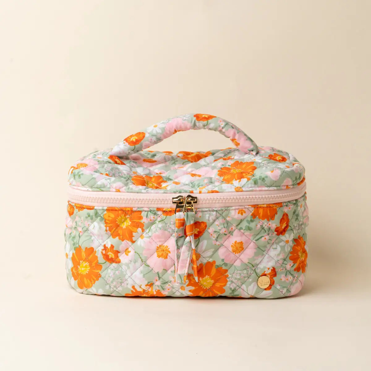 Glam & Go Quilted Cosmetic Bag | Bouquet Beauty Sage