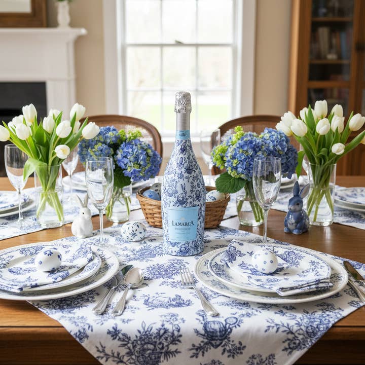 Beau Bottles Blue Easter Bunny Toile | Prosecco Collection