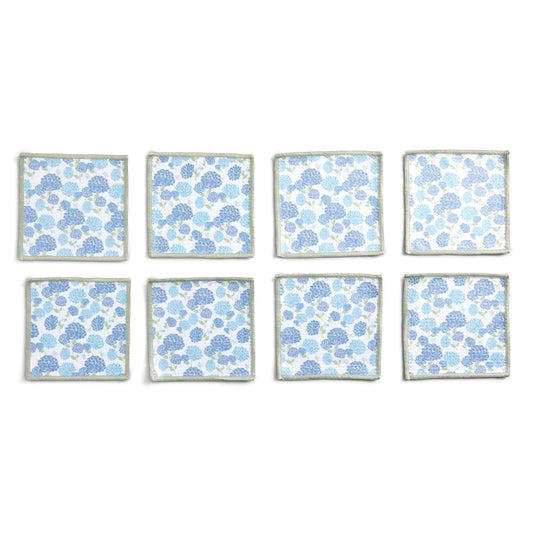 Hydrangea Absorbent Cocktail Napkins | Set of 8
