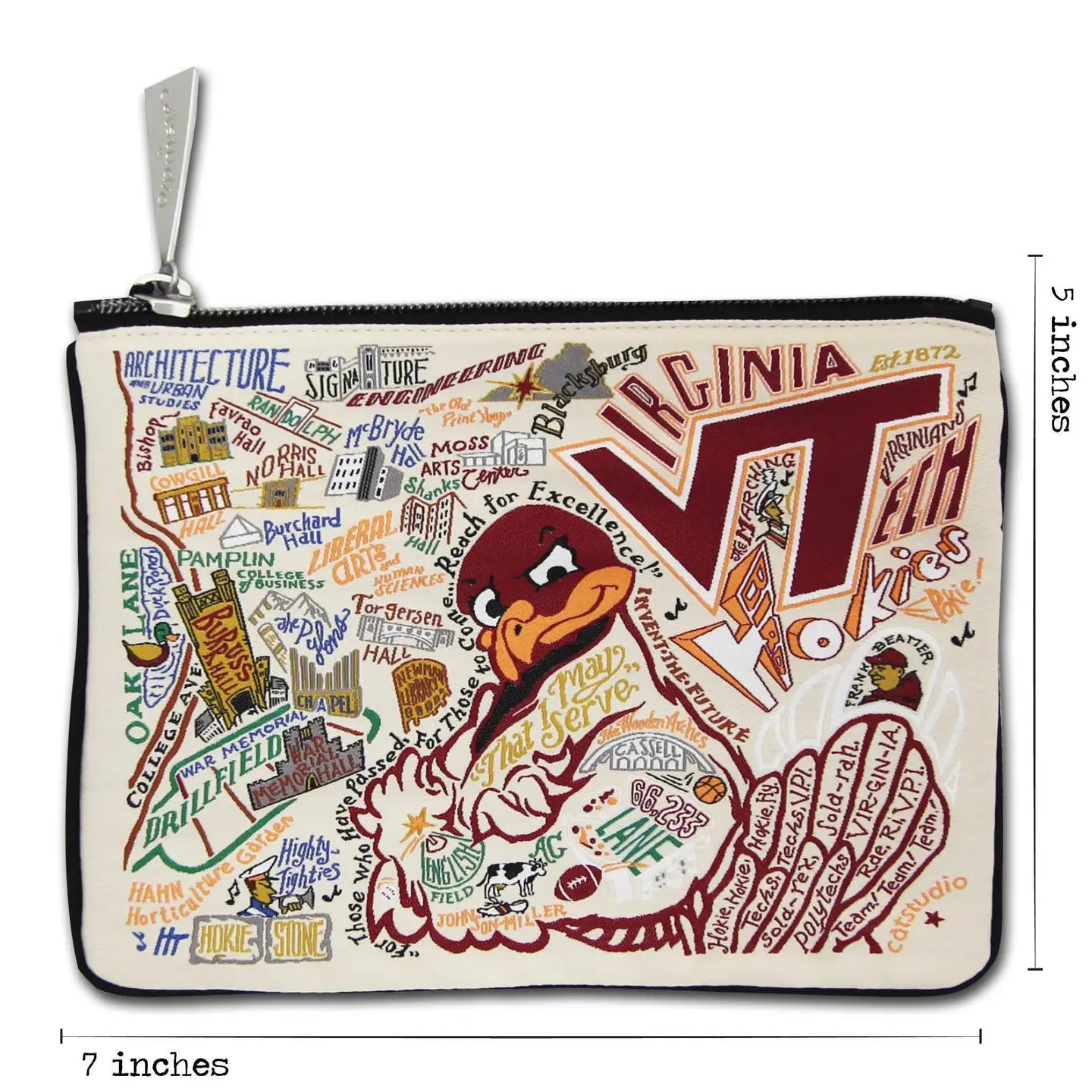 Virginia Tech University Collegiate Zip Pouch