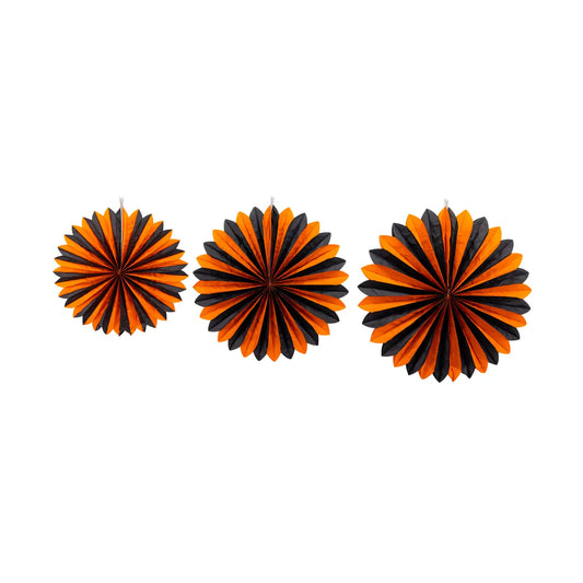 Orange and Black Large Tissue Fans