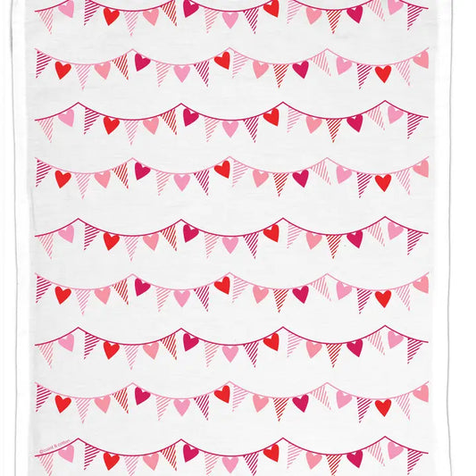 Tea Towel | Valentine's Heart Bunting