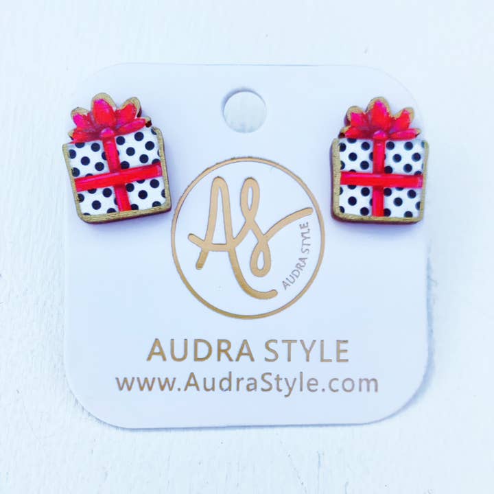 Christmas Stud Earrings | Black & White Dot Gifts