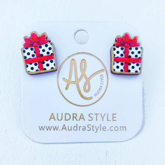 Christmas Stud Earrings | Black & White Dot Gifts