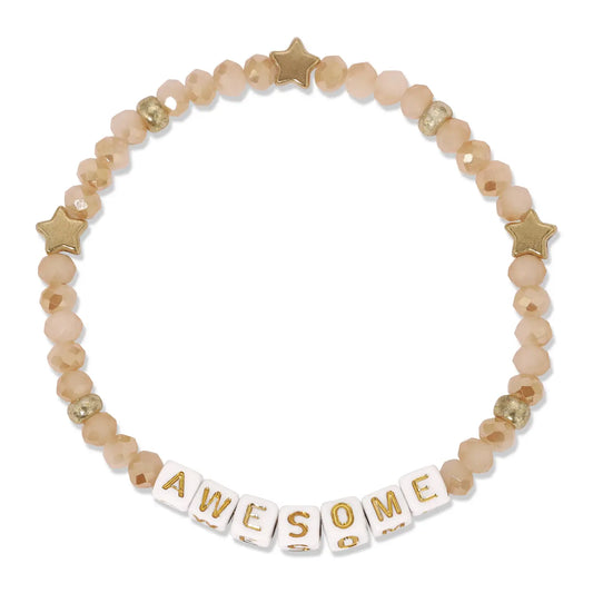 Word Bracelet - Awesome/Carmel Cream