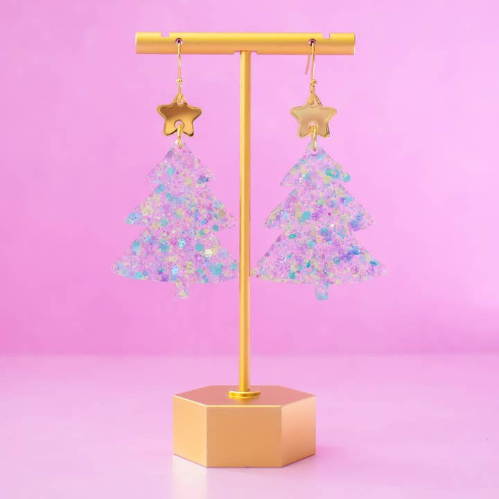 Christmas Tree Earrings | Pastel