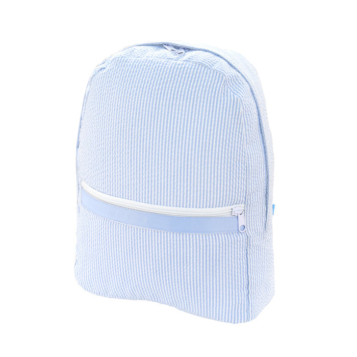 Small Backpack | Baby Blue Seersucker
