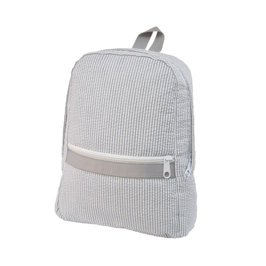 Small Backpack | Gray Seersucker