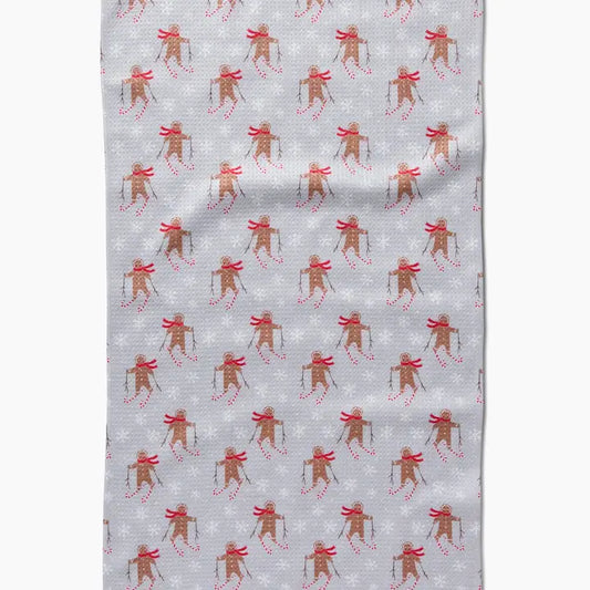 Tea Towel | Gingerbread Skiers