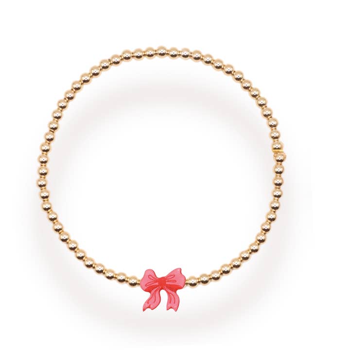 Red Bow Holiday Bracelet | Gold