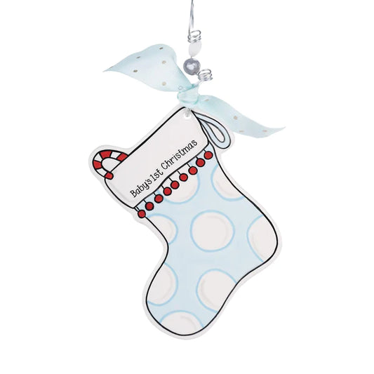 Flat Ornament | Blue Stocking