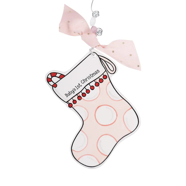 Flat Ornament | Pink Stocking