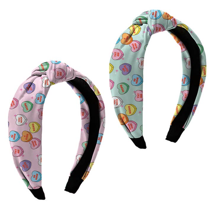 Knot Headband | Valentine's | Candy Heart | Assorted Colors