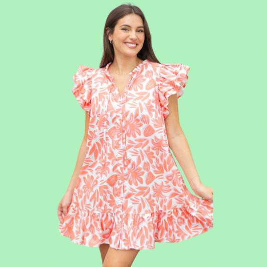Dress | Abby | Spring It On Coral