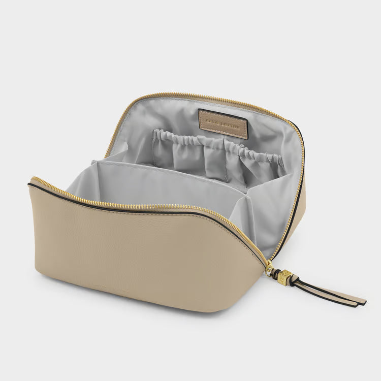 Soho Medium Make Up/Wash Bag | Light Taupe