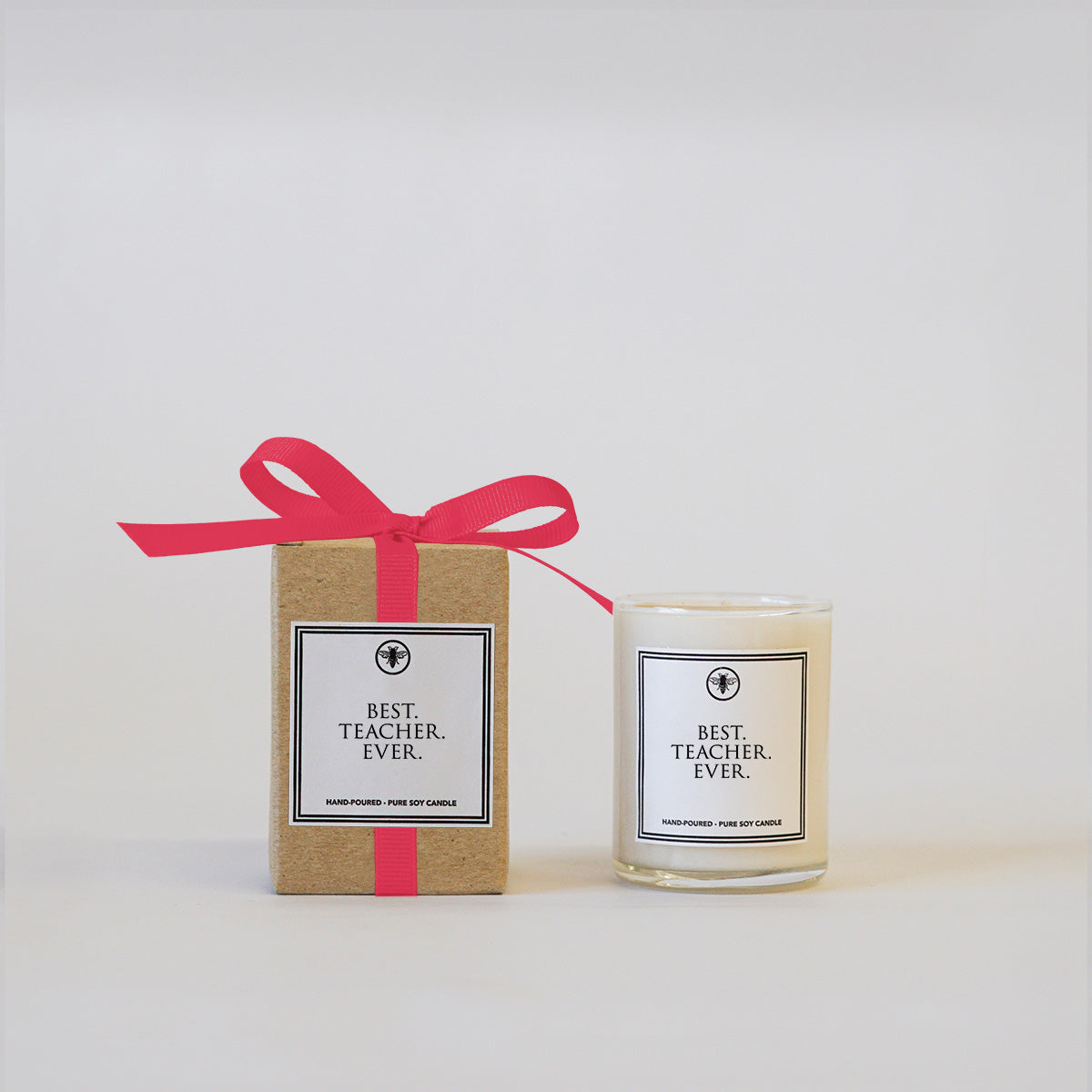 Best Teacher Ever Votive | Pink Bow