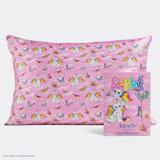 Lisa Frank X Kitsch Standard Satin Pillowcase | Angel Kitty