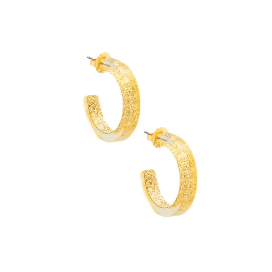 Small Resin Hoop Earring | Gold
