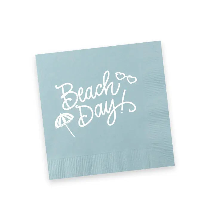 Beach Day Napkins | Light Blue w/White