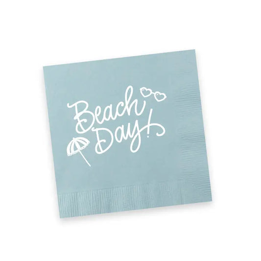 Beach Day Napkins | Light Blue w/White