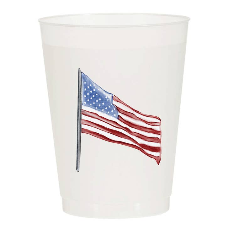 American Flag Frosted Cups