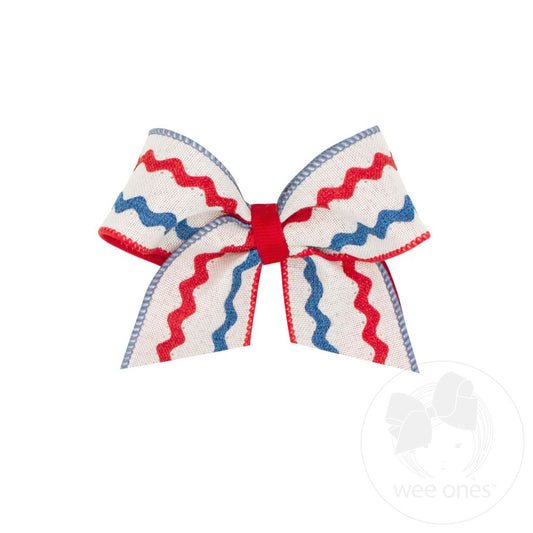 Red Linen Ric-Rac Bow