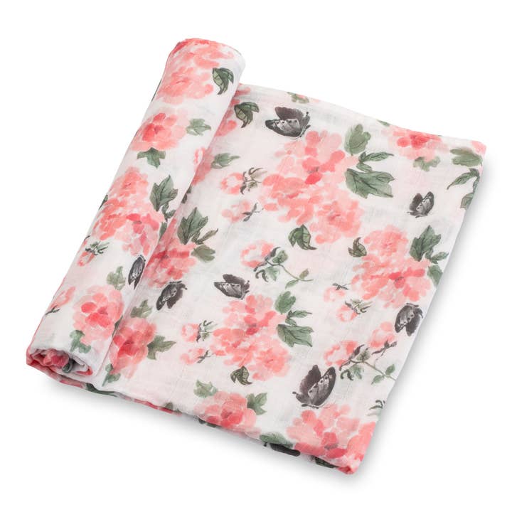 Muslin Swaddle Blanket | Pretty in Peony