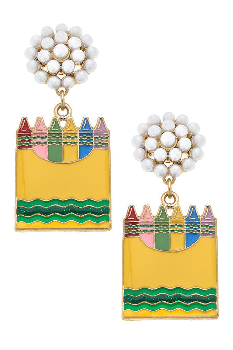 Crayon Box Enamel Earrings