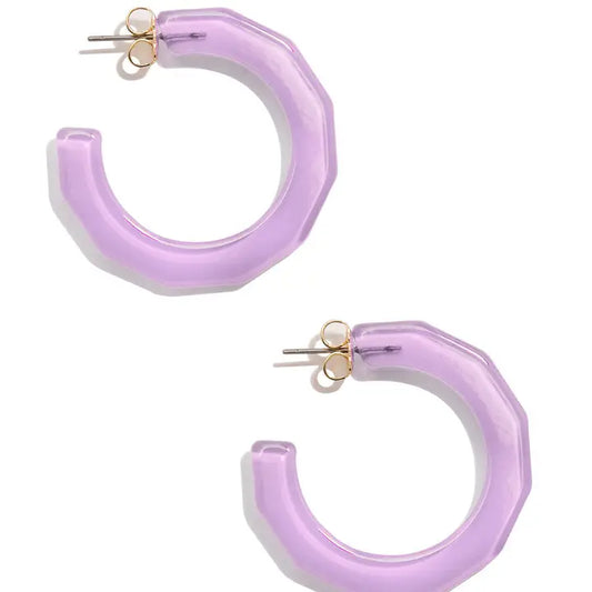 Small Textured Hoop Earring | Lavender