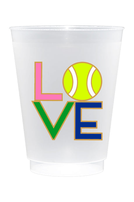 Preppy Tennis Shatterproof Frost Flex Plastic Cups (Set of 10)