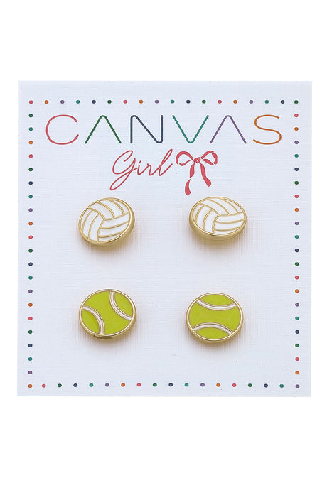 Eloise Volleyball & Tennis Ball Children’s Stud Earrings