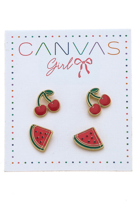 Roxy Cherries & Watermelon Children’s Stud Earrings