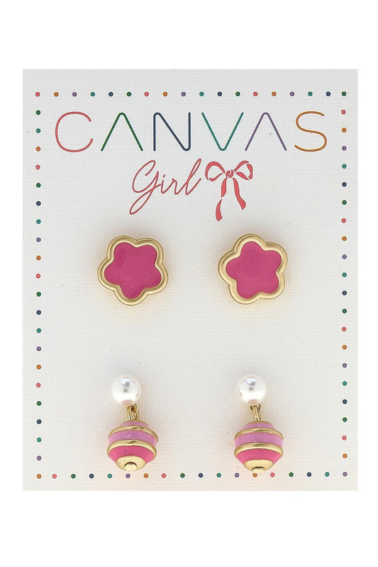 Children's Stud Earrings | Molly Flowers & Macarons