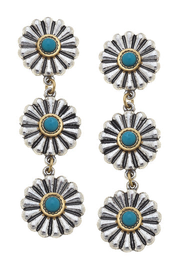 Monica Concho Earrings | Two Tone/Turquoise