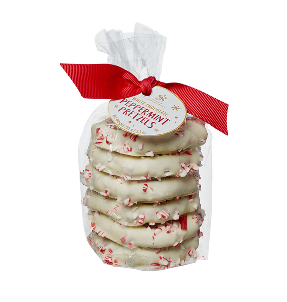 White Chocolate Peppermint Pretzels