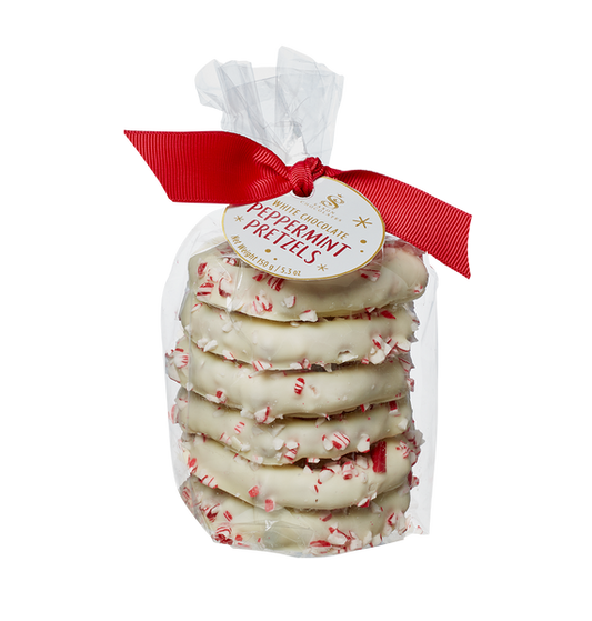 White Chocolate Peppermint Pretzels