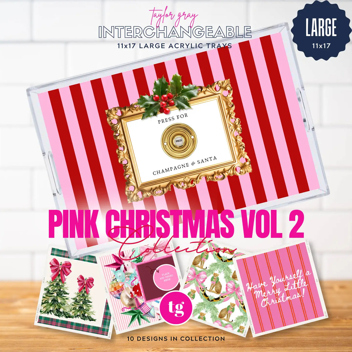 Acrylic Tray Inserts | Pink Christmas Vol 2