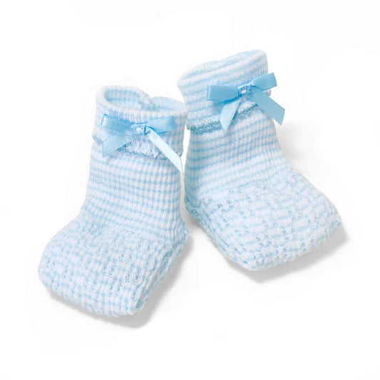 Solid Booties w/Bows | Blue