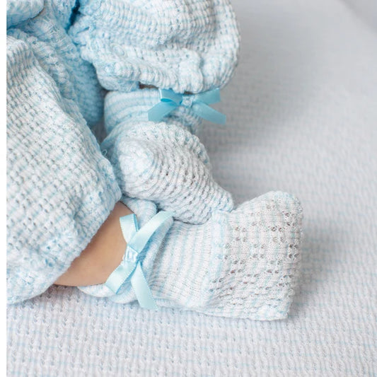 Solid Booties w/Bows | Blue