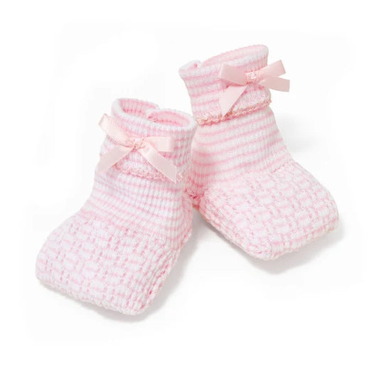 Solid Booties w/Bows | Pink