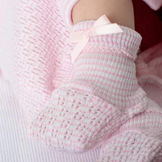 Solid Booties w/Bows | Pink