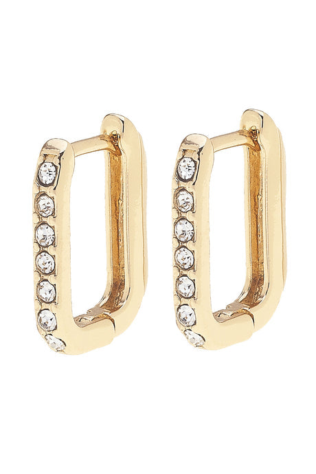 Rectangle Huggie Hoop Earrings | Pave